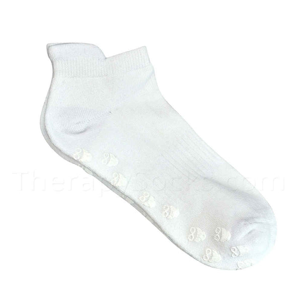 3 Pair Bamboo Non-skid Ankle Socks - Women - White Hospital Socks
