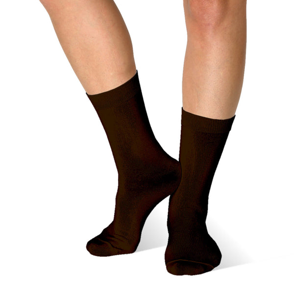 Far infrared Circulation Crew Socks in Chocolate Brown