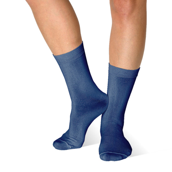 Far infrared Circulation Crew Socks in Navy Blue