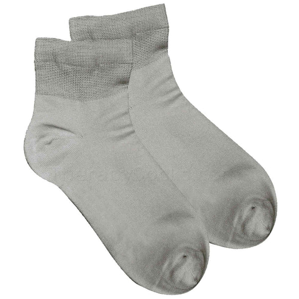 Grey Bamboo Non-Binding Diabetic Quarter Ankle Socks for Men