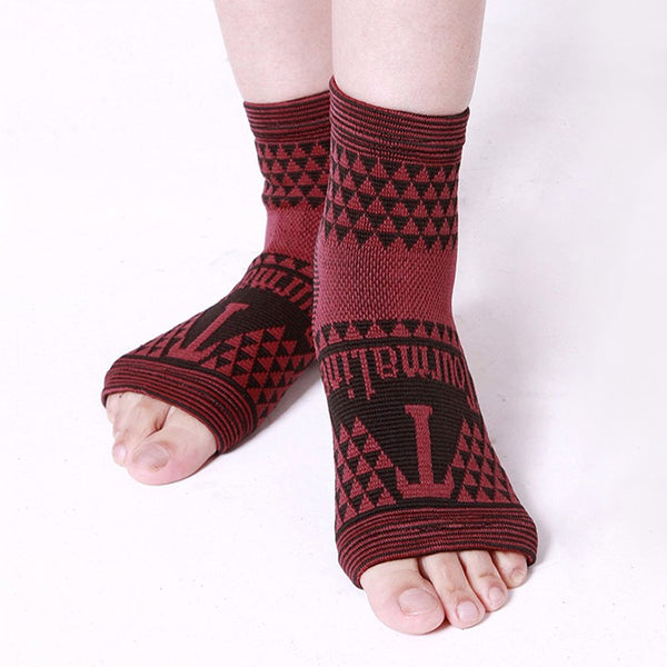Front View Far Infrared Tourmaline Ankle Brace Support Sleeves