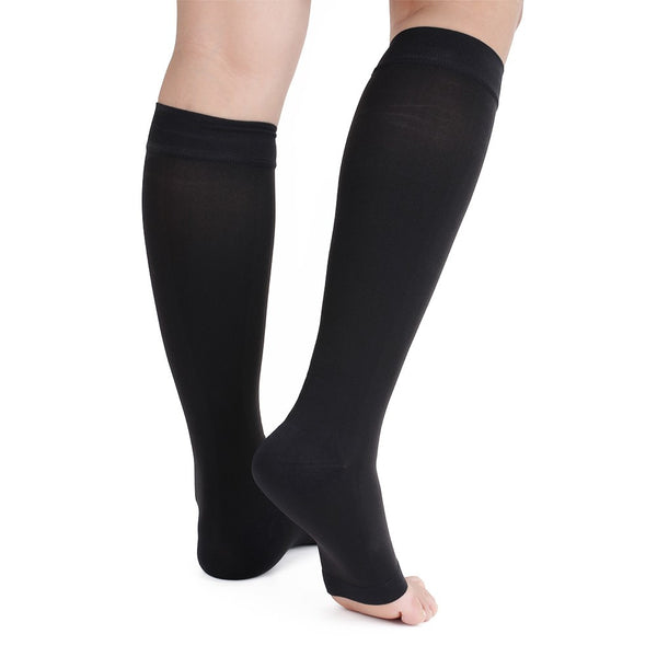 Side view No Toe Anti-Fatigue Compression Knee High Stockings