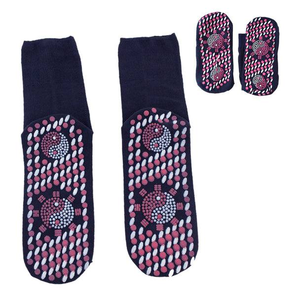 Far Infrared Tourmaline Dotted Cotton Blend Socks