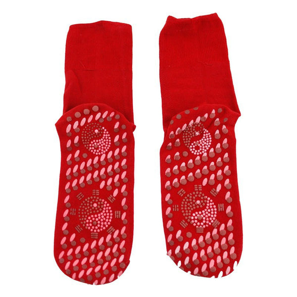 Tourmaline Cotton Blend Therapy Socks - Red