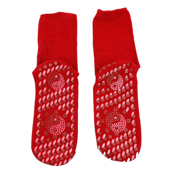 Tourmaline Cotton Blend Therapy Socks - Red