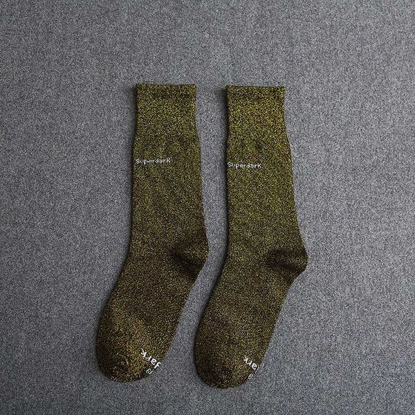 Buy Black Gold Cotton Crew Socks Size Medium Large