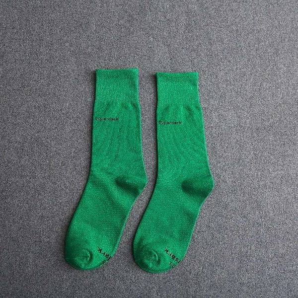 Buy Deep Green Cotton Crew Socks Size Medium Large