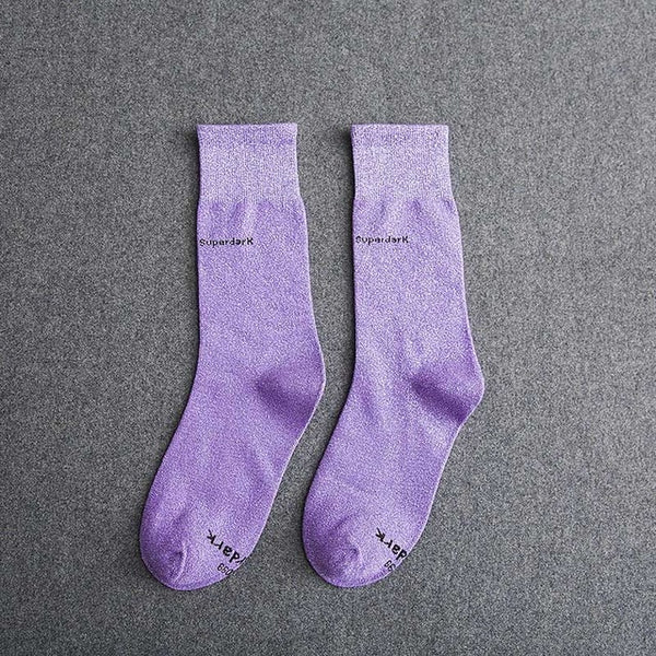 Buy Light Purple Cotton Crew Socks Size Medium Large