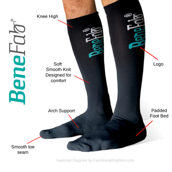 Features of the Far Infrared Benefab Therapeutic Support Sock