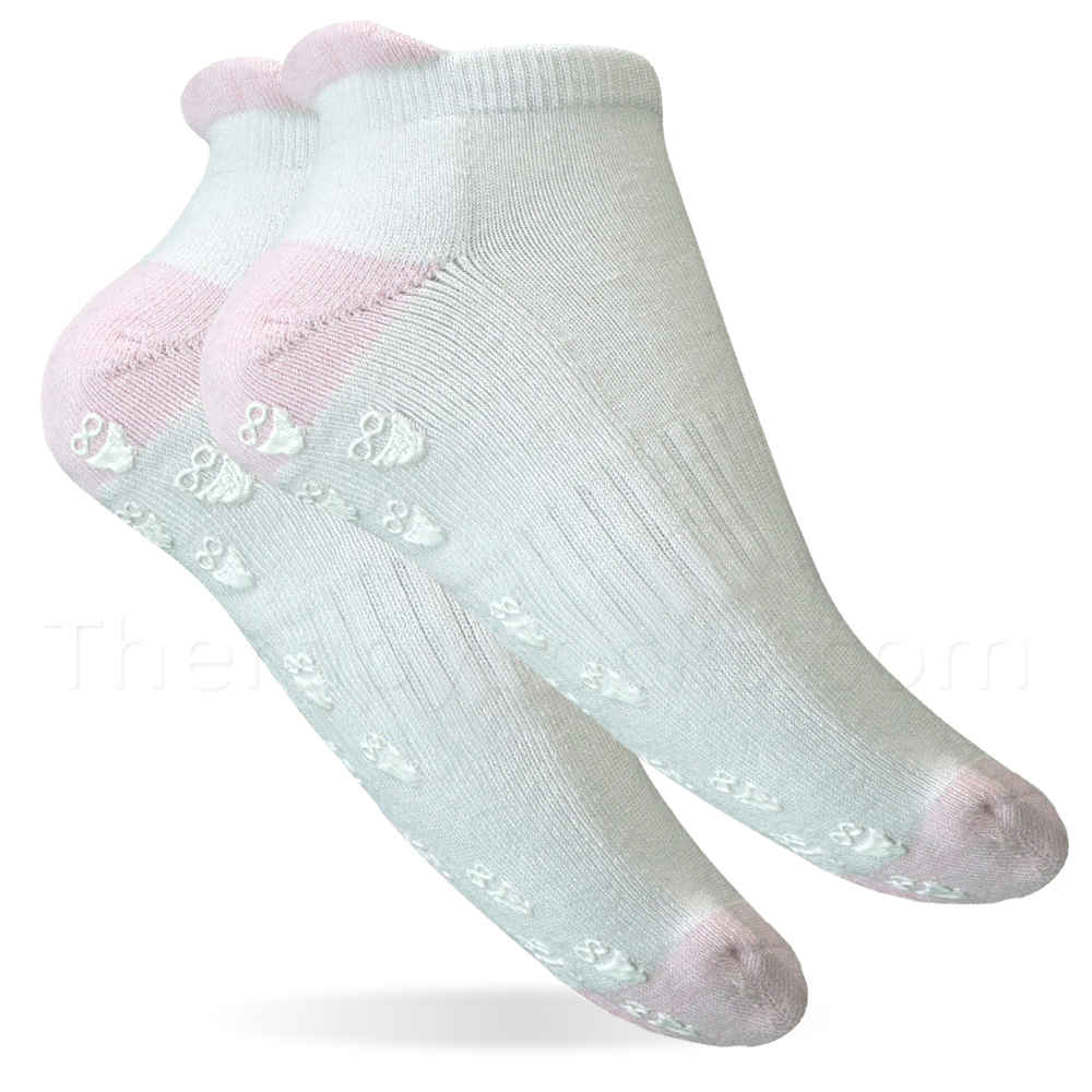3 Pair Bamboo Non-skid Ankle Socks - Women Perfect Socks for Home Care Patients