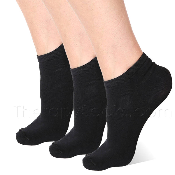 3 pair Black Far Infrared Bioceramic Circulation Ankle Socks 