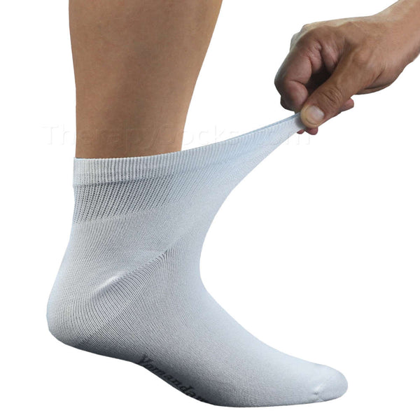 Non Binding Stretchy Cuff Bamboo Diabetic Quarter Ankle Socks for Men