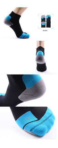 views of black CoolMax Compression Sports Socks