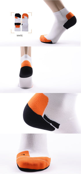 Orange Accents on White CoolMax Compression Sports Socks