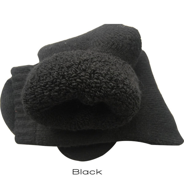 Black Super Thick Merino Wool Blend Socks