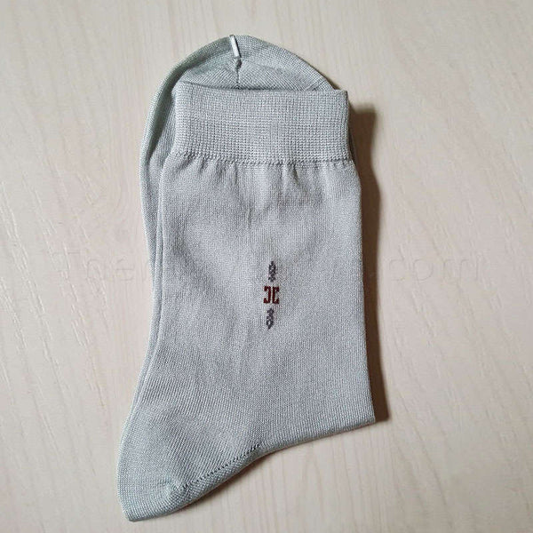 Genuine Silk Ankle Socks for Men - Light Gray