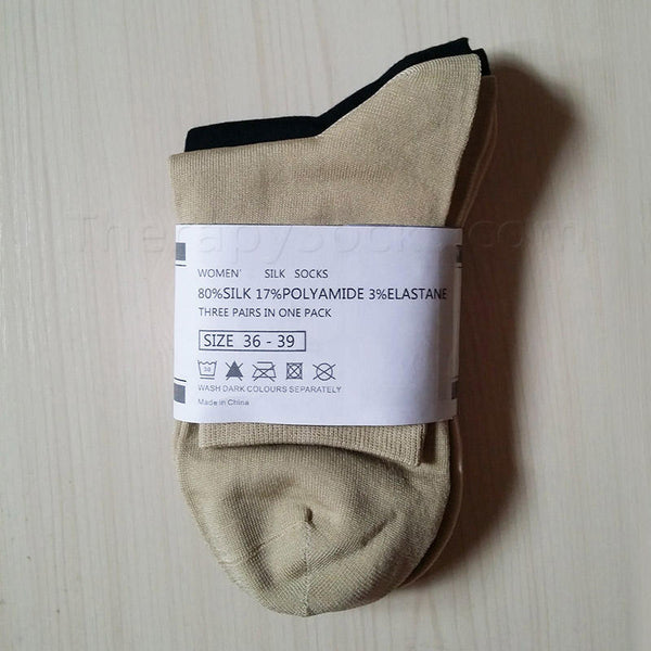 3 pair Super Soft Antibacterial Silk Socks for Women