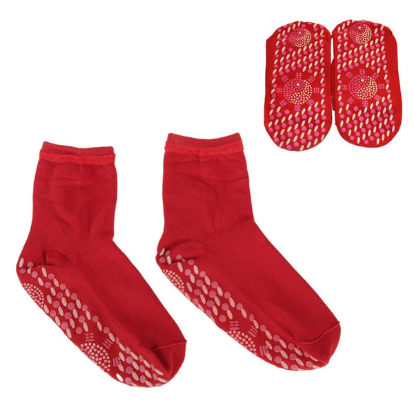 Red Tourmaline Cotton Blend Therapy Socks