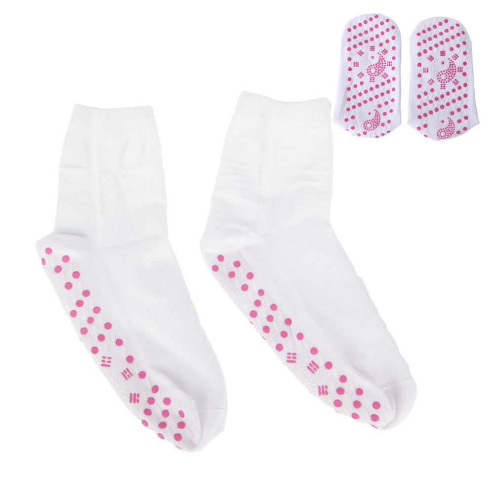 White Tourmaline Cotton Blend Therapy Socks