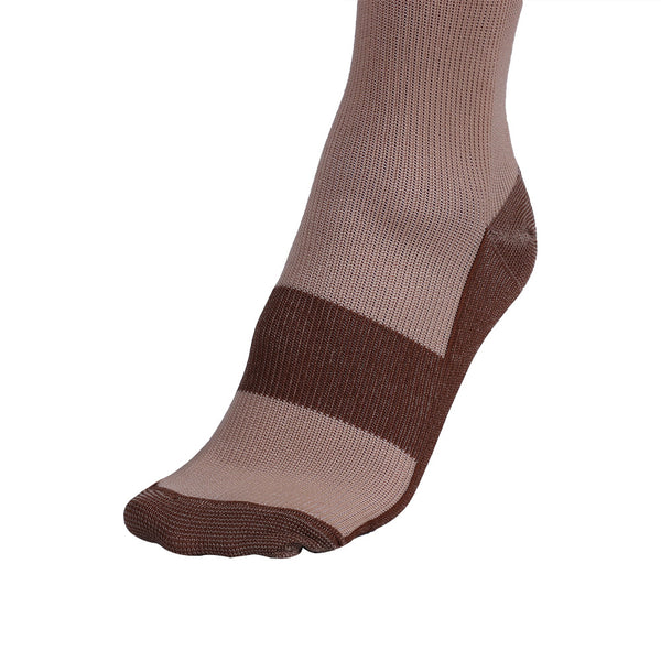 Foot of Beige Copper Anti-Fatigue Compression Knee High Socks