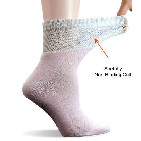 5 Pair Bamboo Non-Binding Diabetic Cushion Sole Ankle Socks