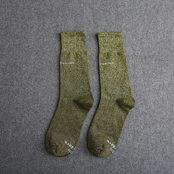 Buy Army Green Cotton Crew Socks Size Medium Large
