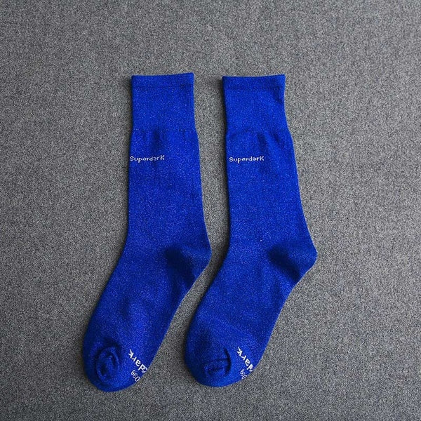 Buy Blue Cotton Crew Socks Size Medium Large