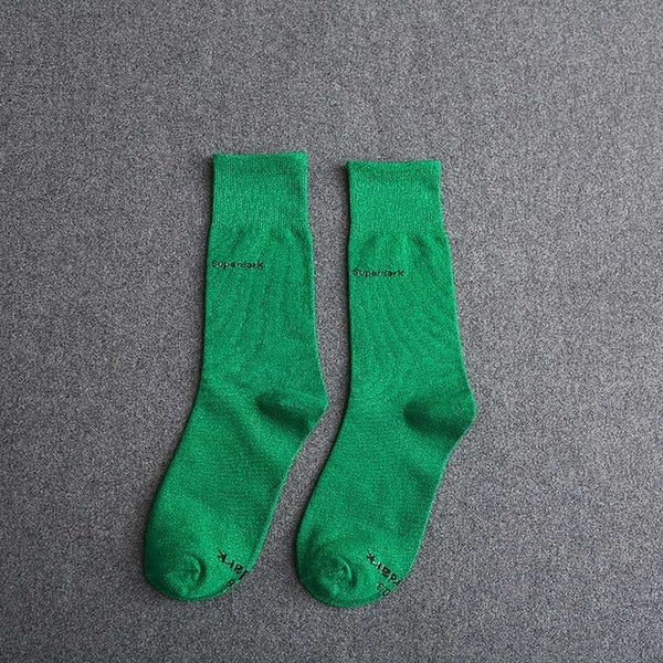 Buy Deep Green Cotton Crew Socks Size Medium Large