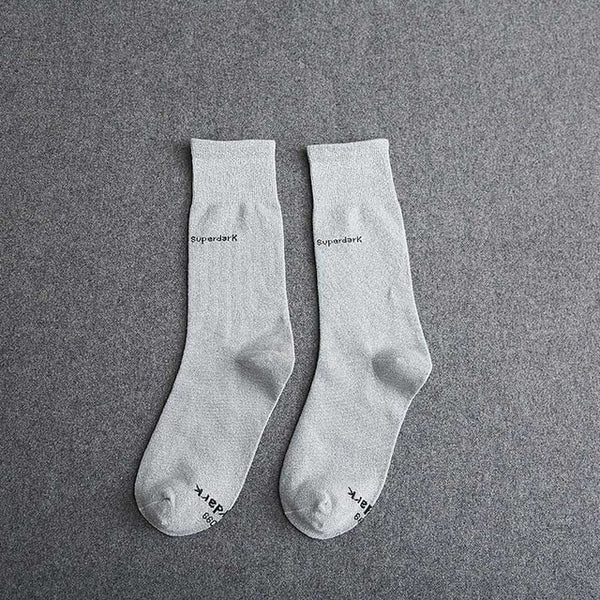 Buy Light Gray Cotton Crew Socks Size Medium Large