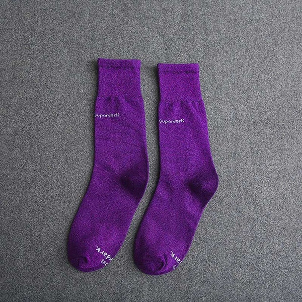 Buy Puple Cotton Crew Socks Size Medium Large