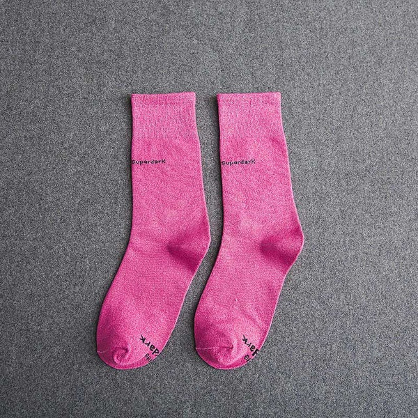 Buy Rose Red Cotton Crew Socks Size Medium Large